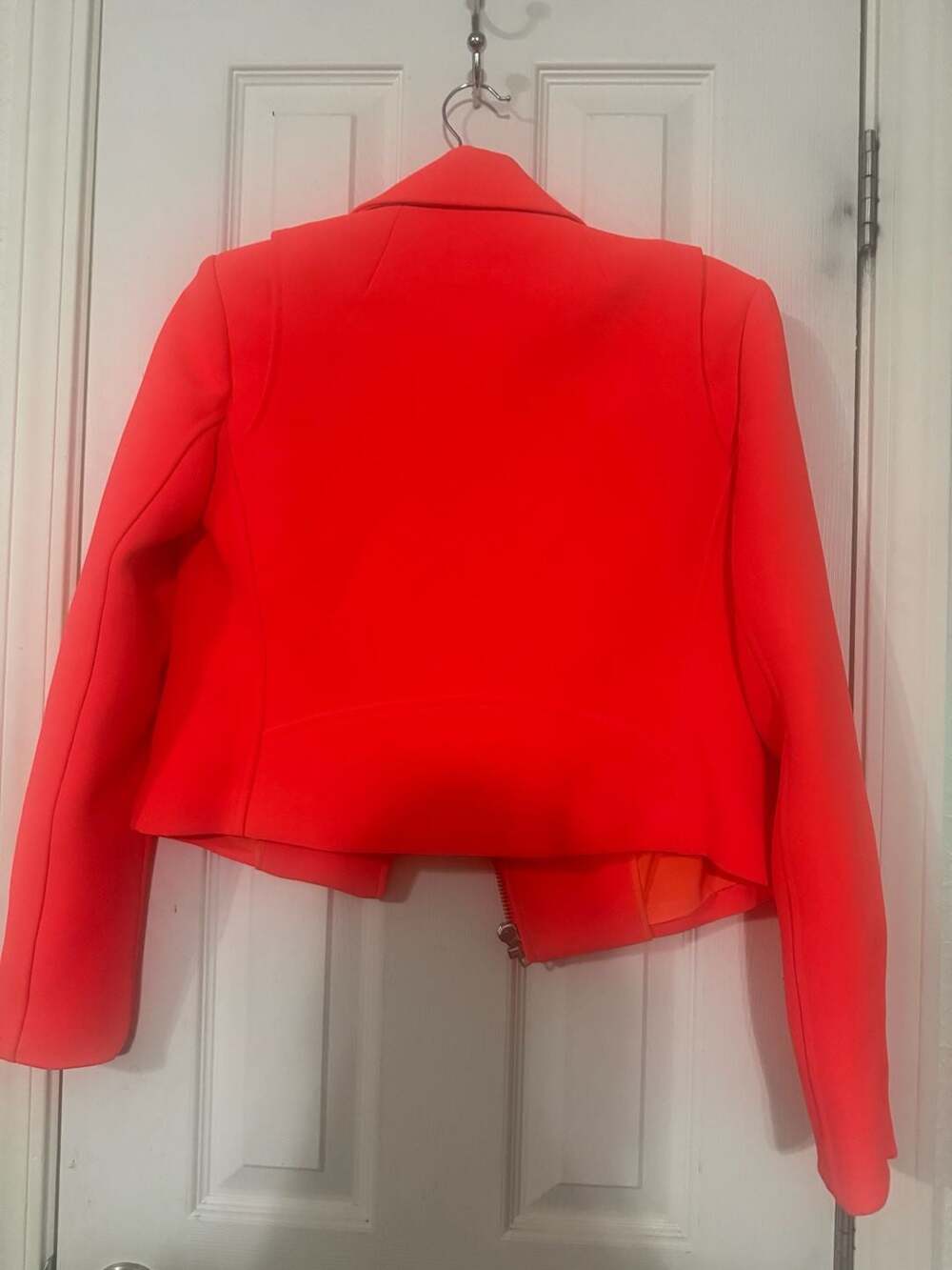 A.L.C. Neon Orange Asymmetrical Zip Moto Jacket - Picture 2 of 3